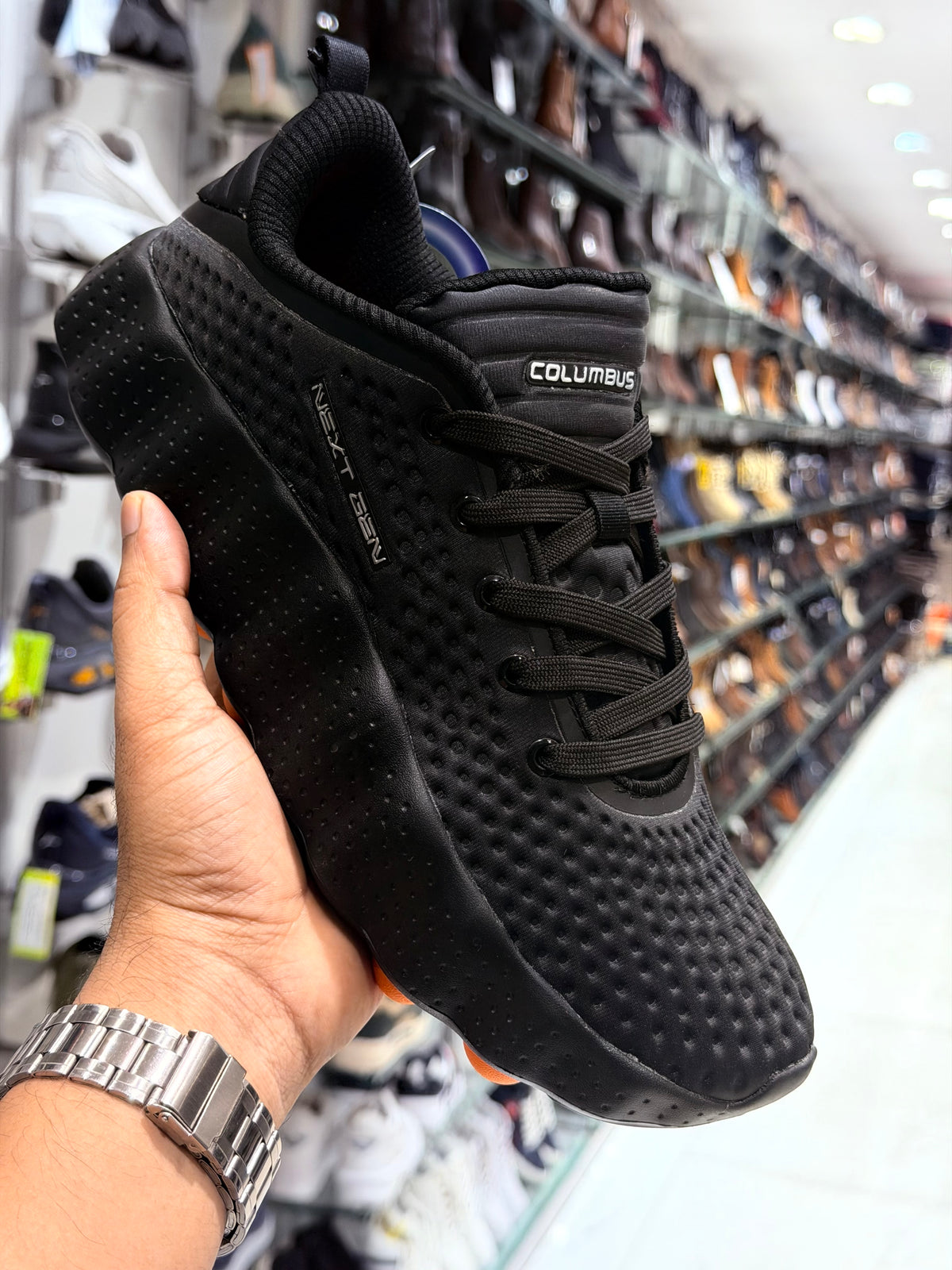 COLUMBUS POD GRIP SHOE  LACE - BLACK