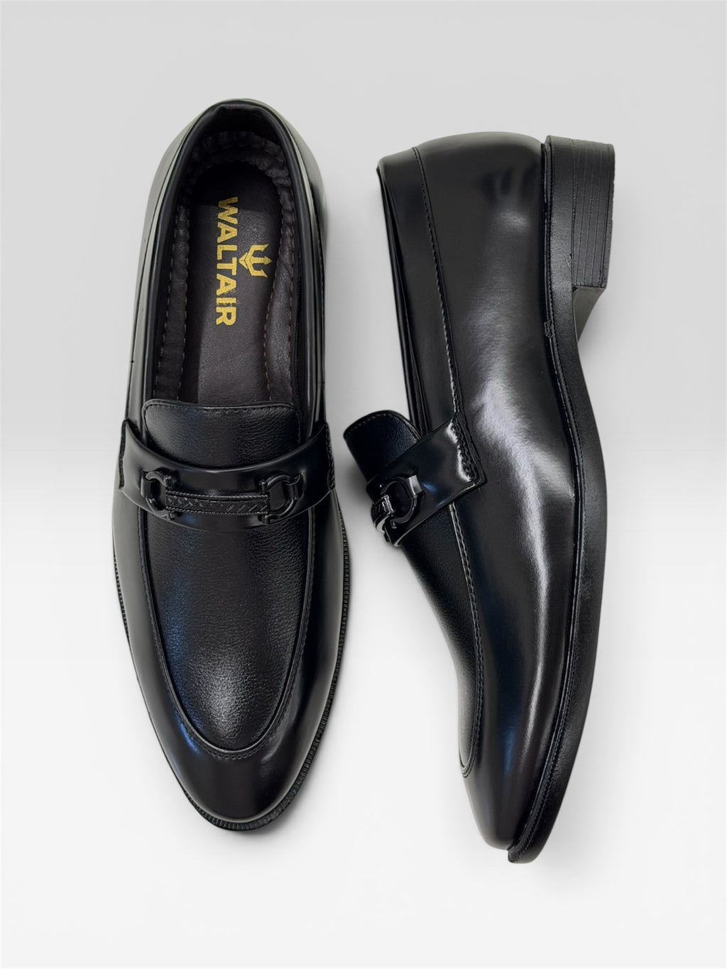 WALTAIR BLACK LOAFERS FOR MENS