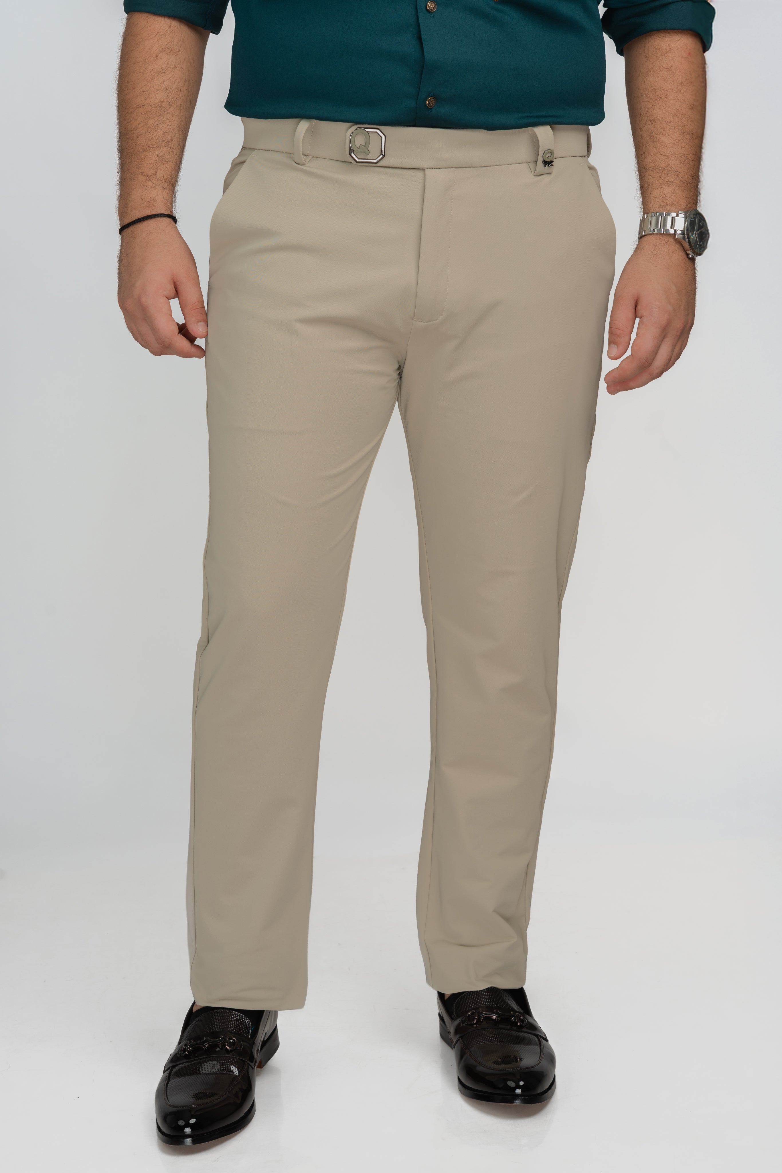 Cream Buckle Pant