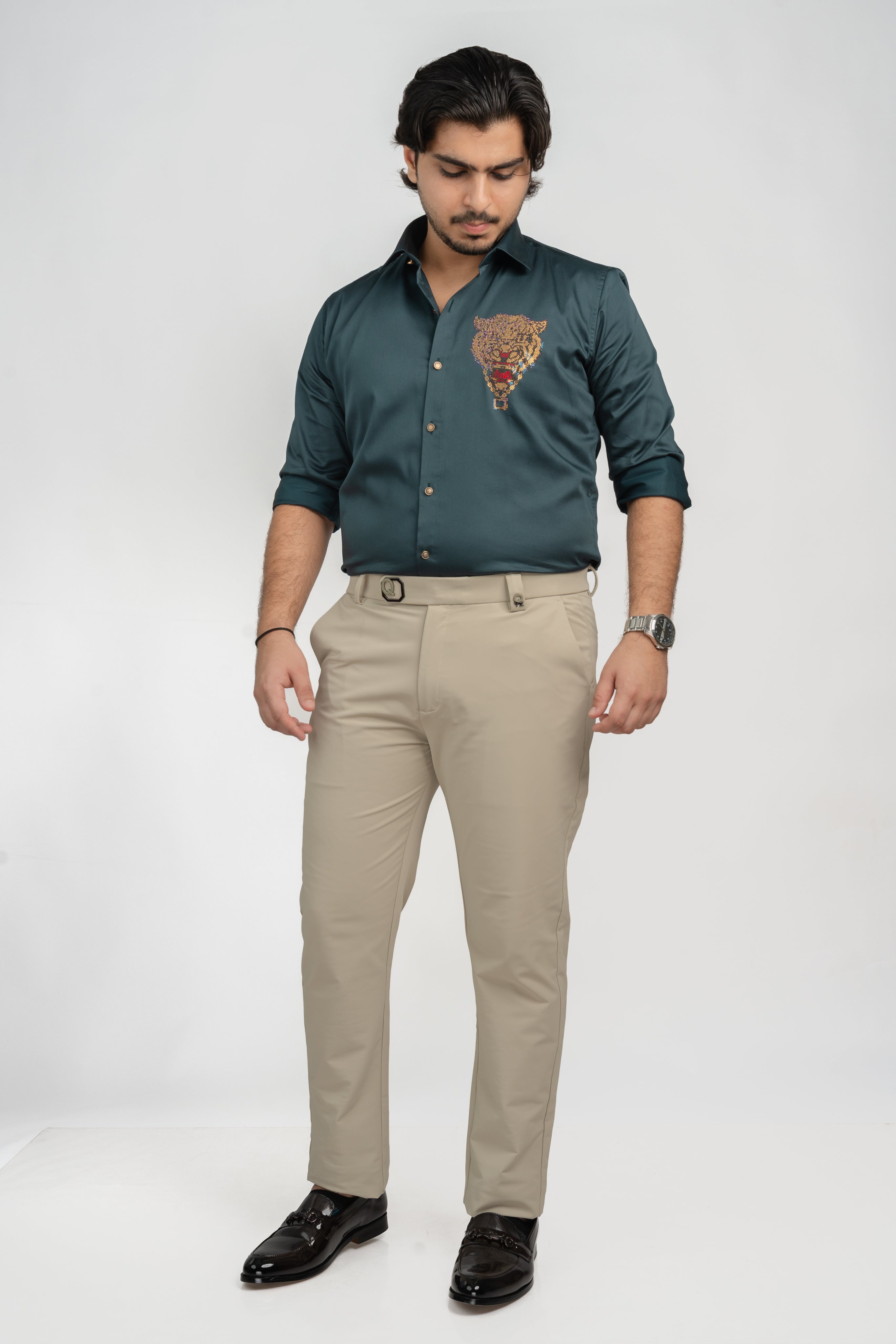 Tiger  olive Full Sleeve Shirt