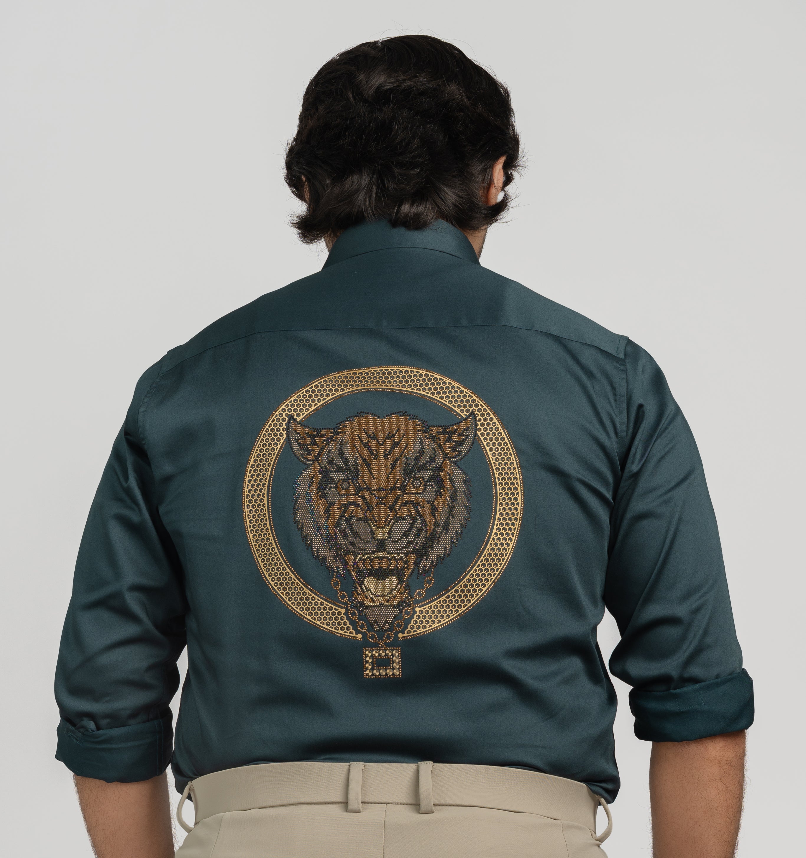 Tiger  olive Full Sleeve Shirt