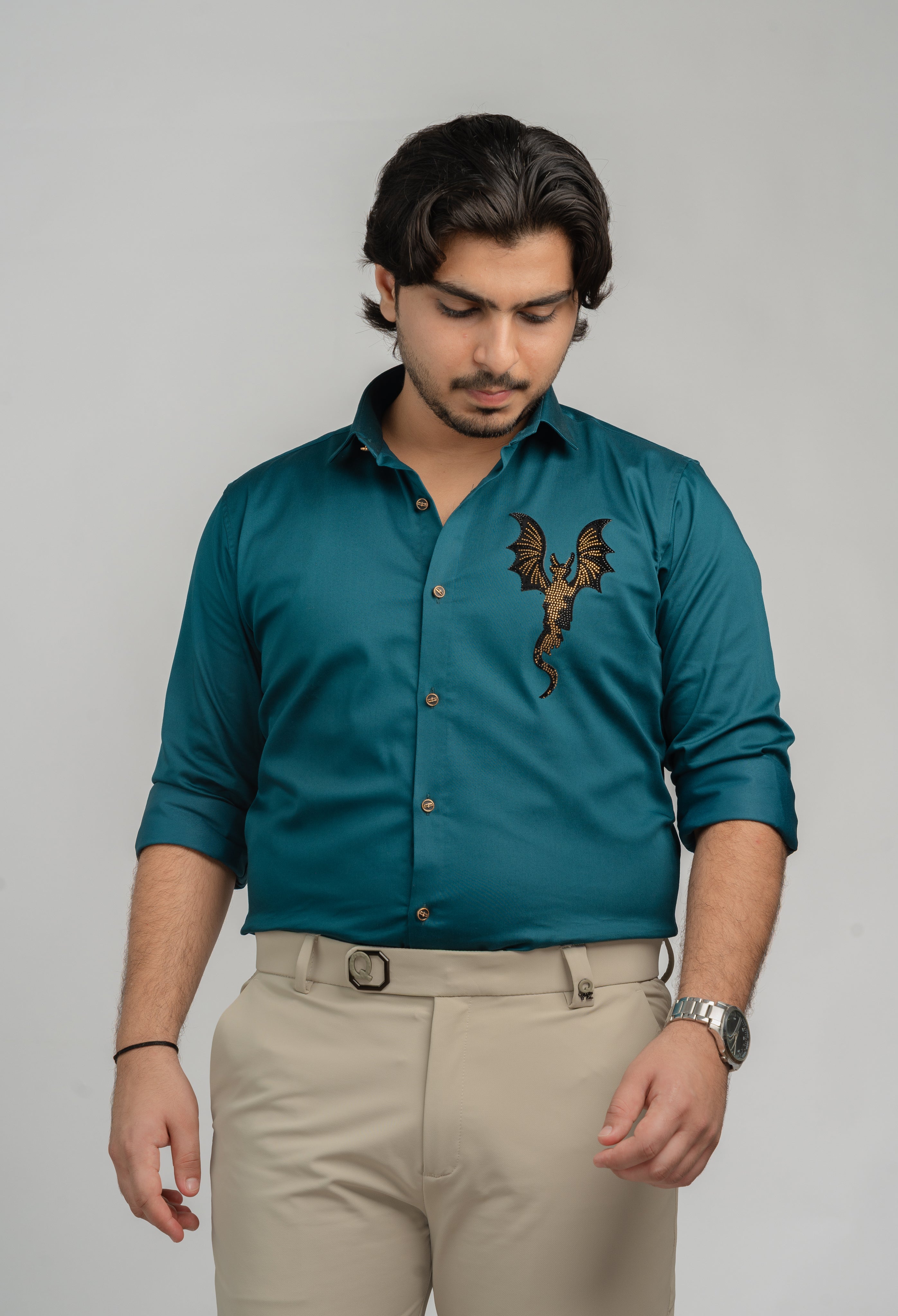 Batman Teal blue Full Sleeve Shirt