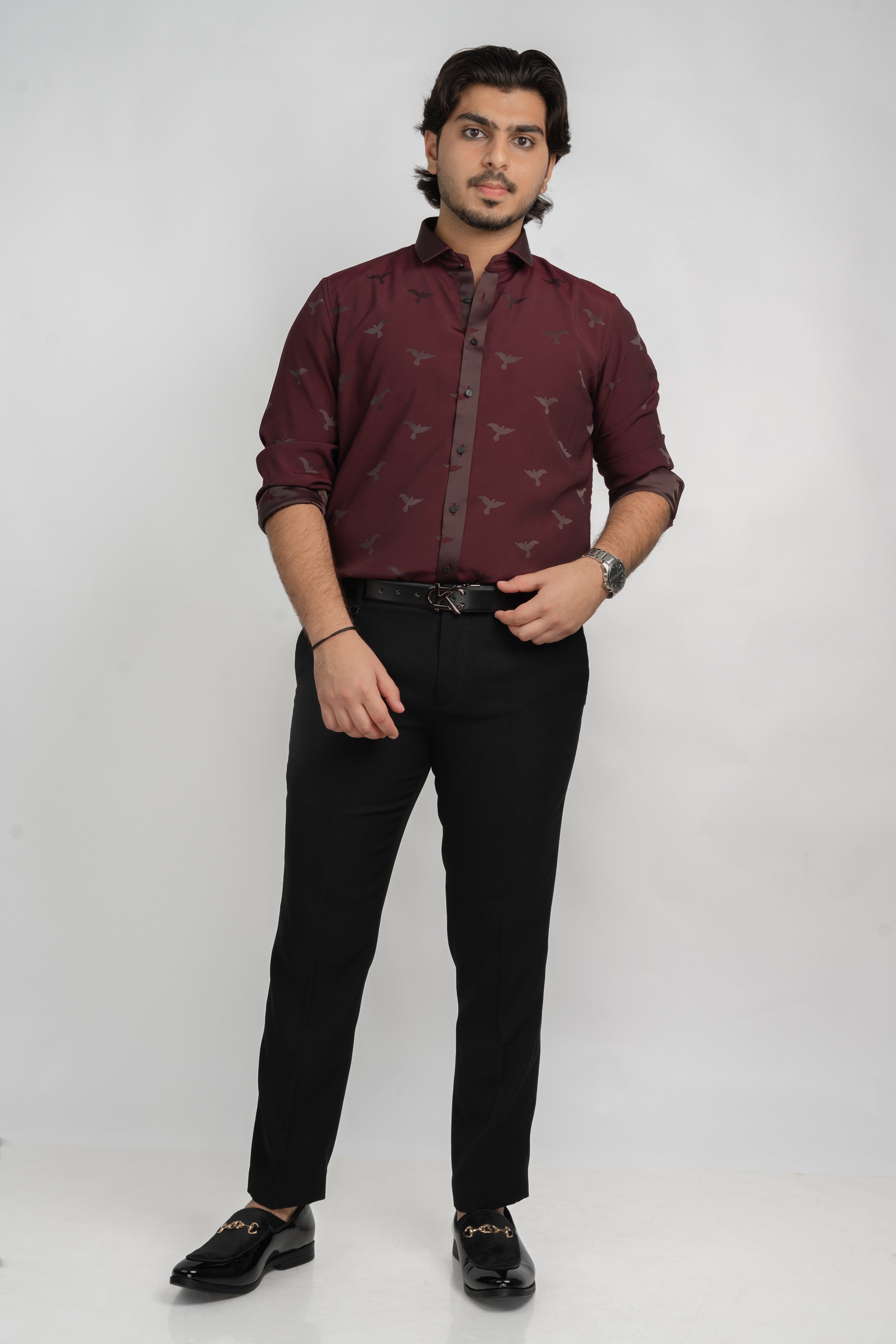 Small Birds Maroon shirt