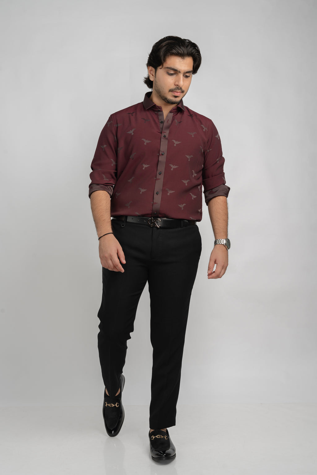 Small Birds Maroon shirt