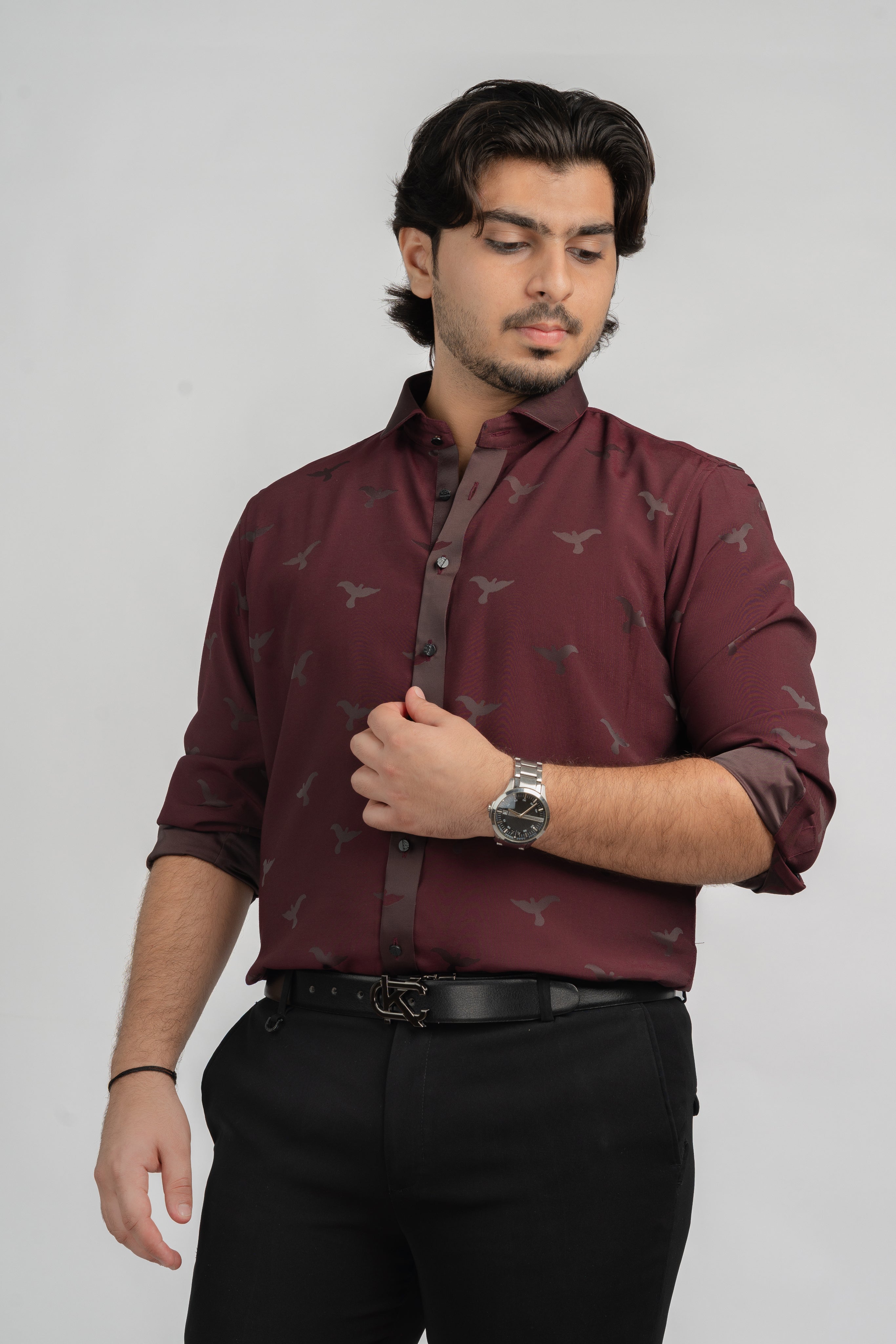 Small Birds Maroon shirt