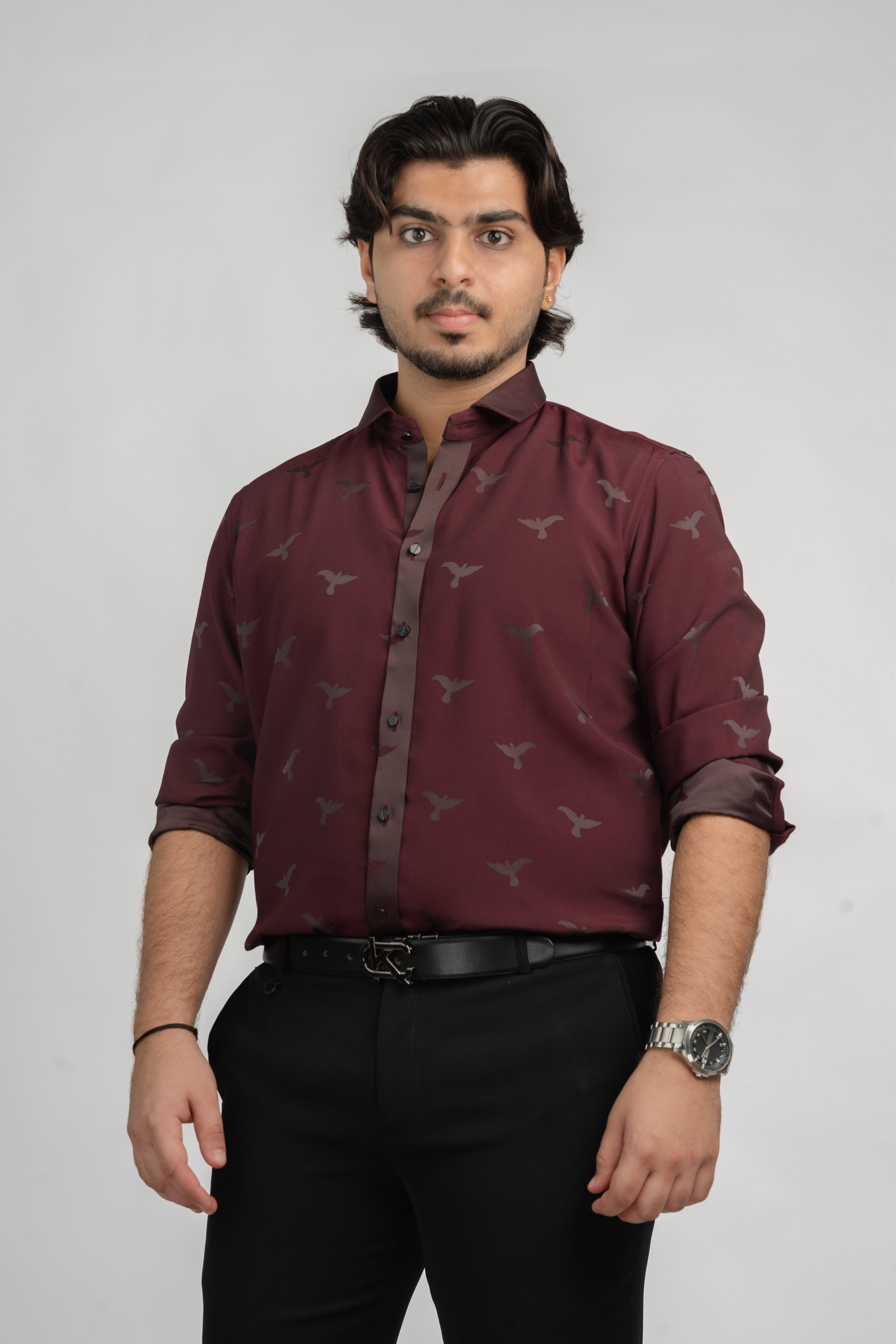 Small Birds Maroon shirt