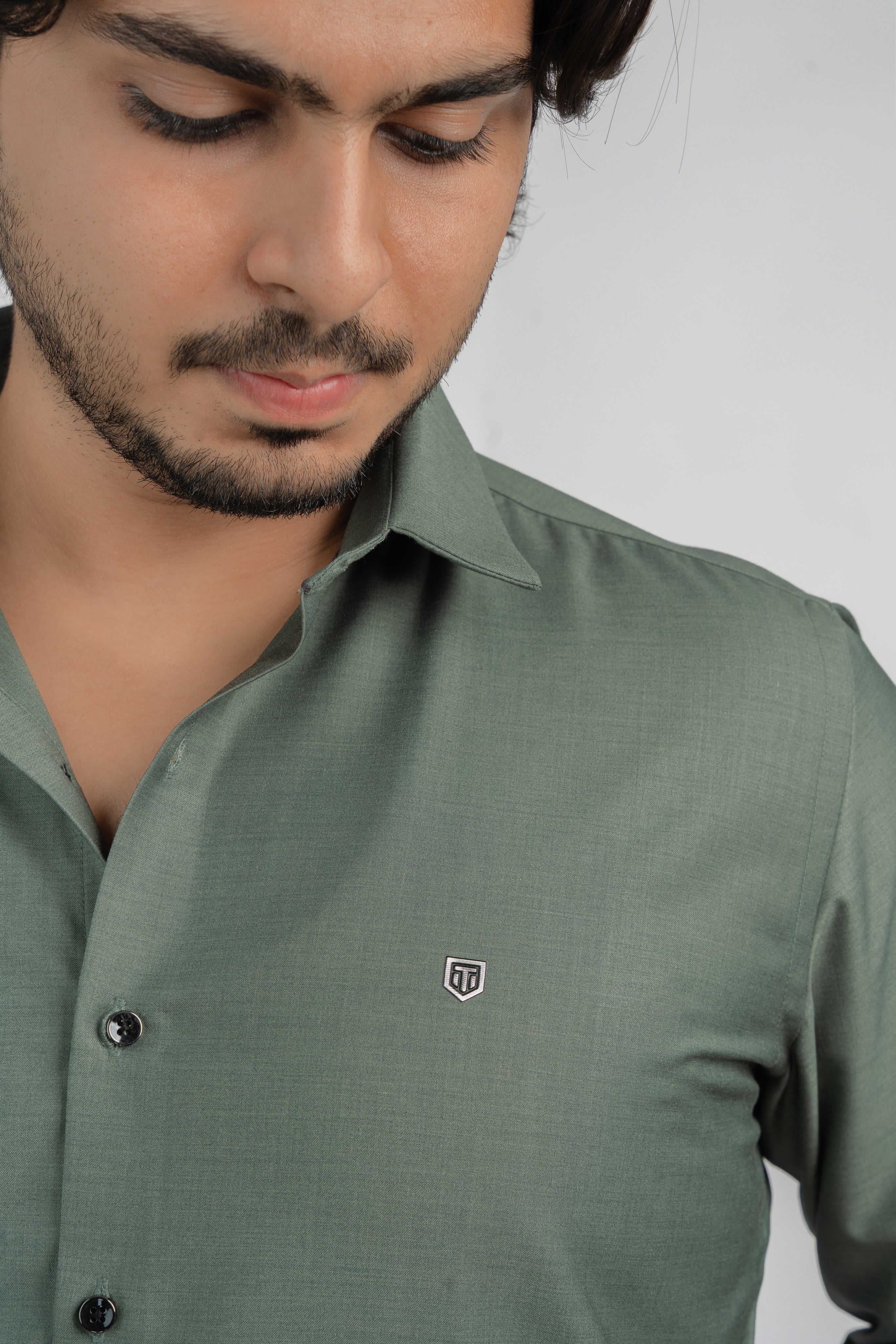 Plain N green Full Sleeve Shirt