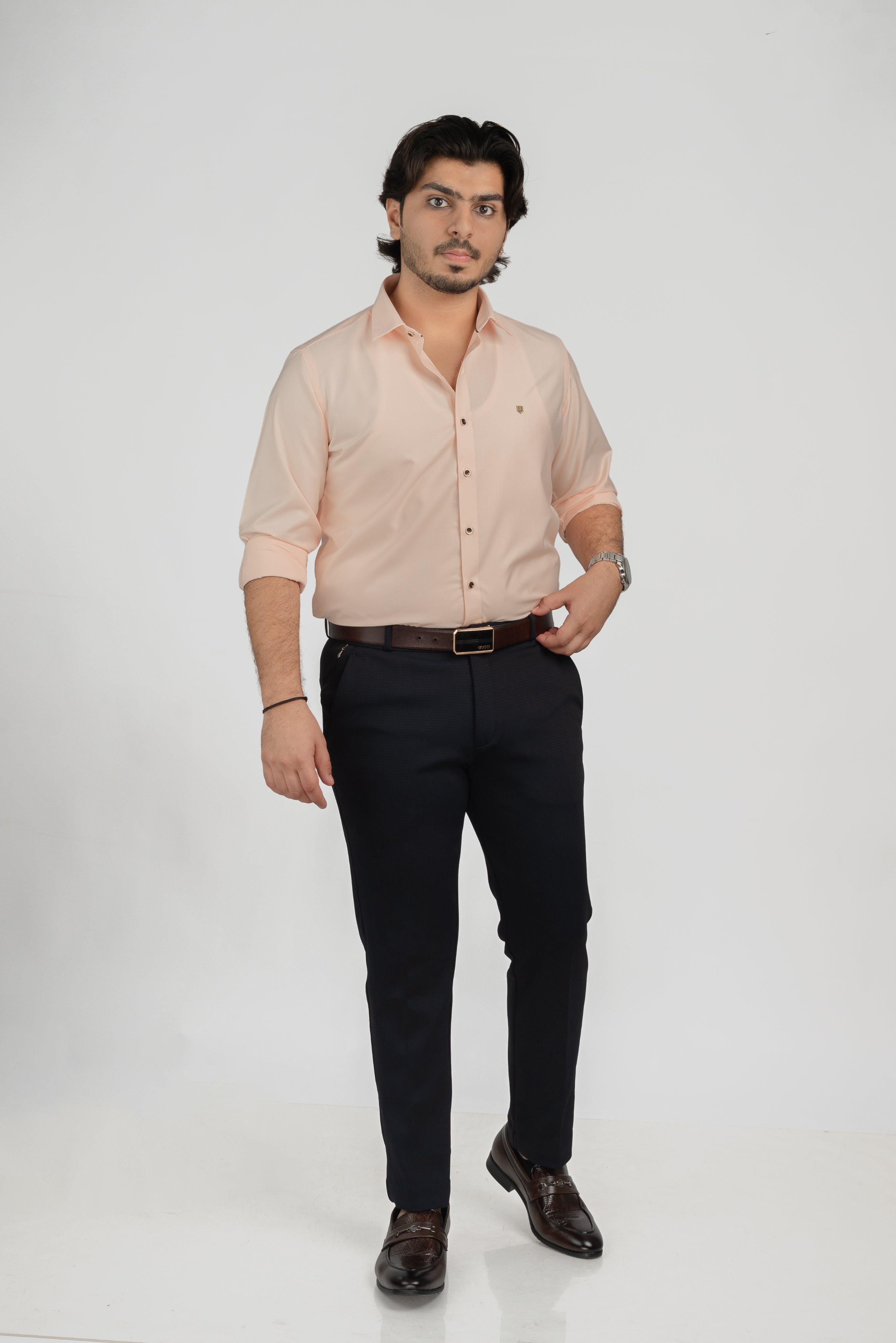 Plain Peach full sleeve shirt