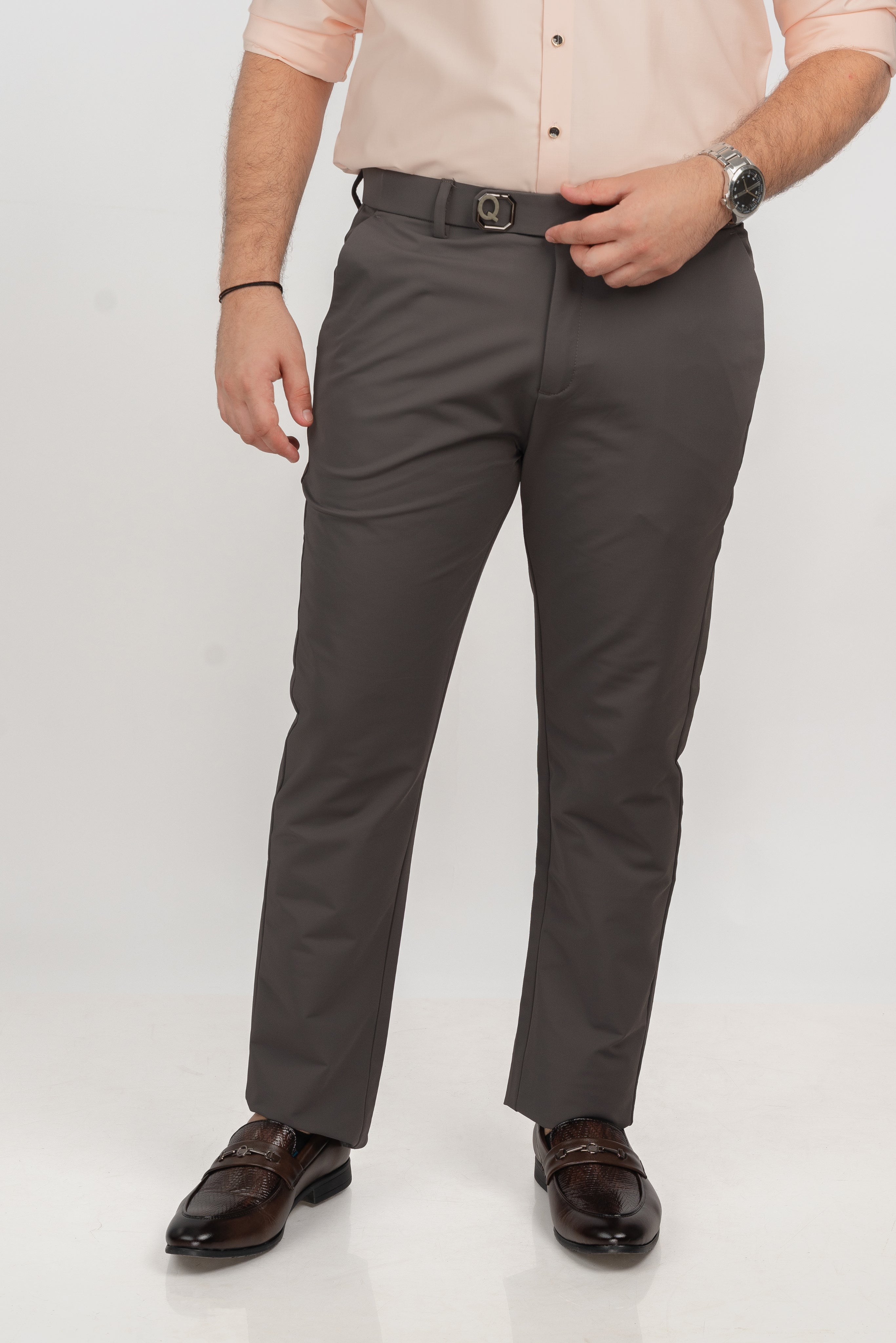 Dark Grey Buckle Pant
