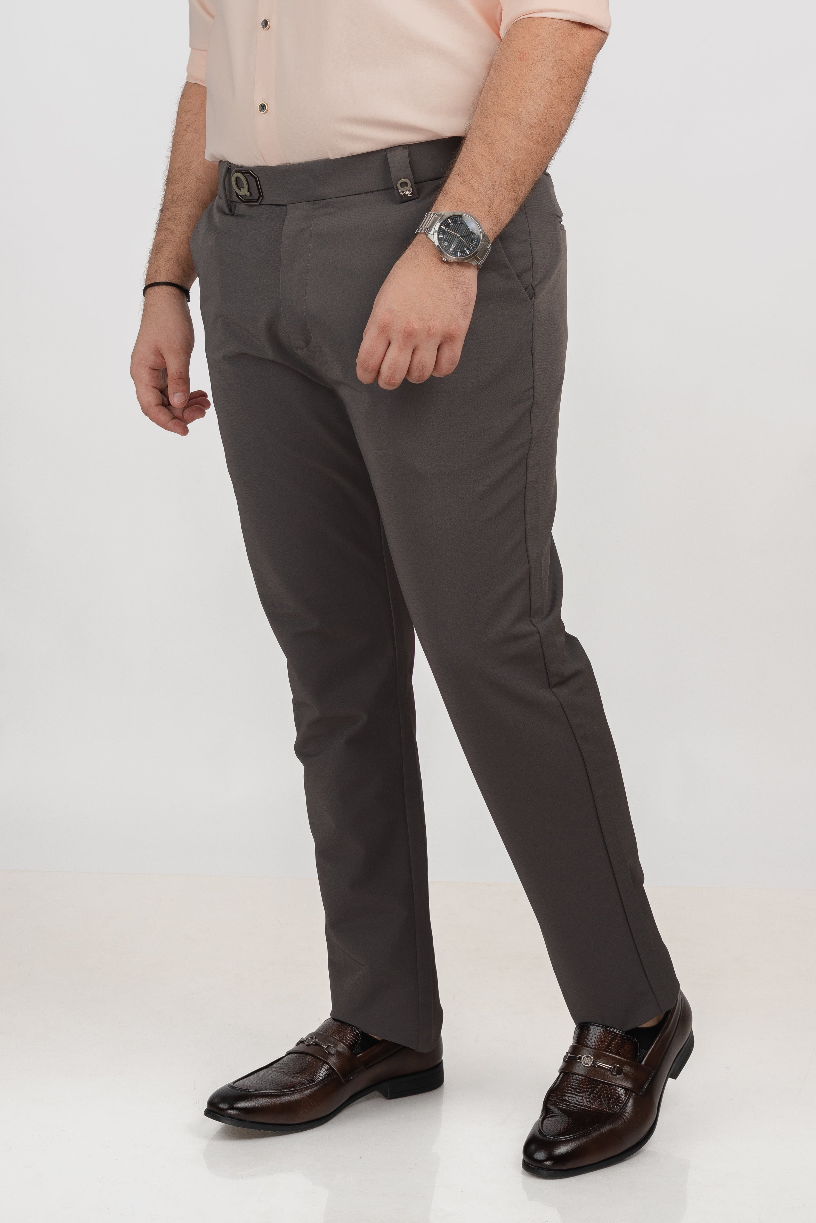 Dark Grey Buckle Pant