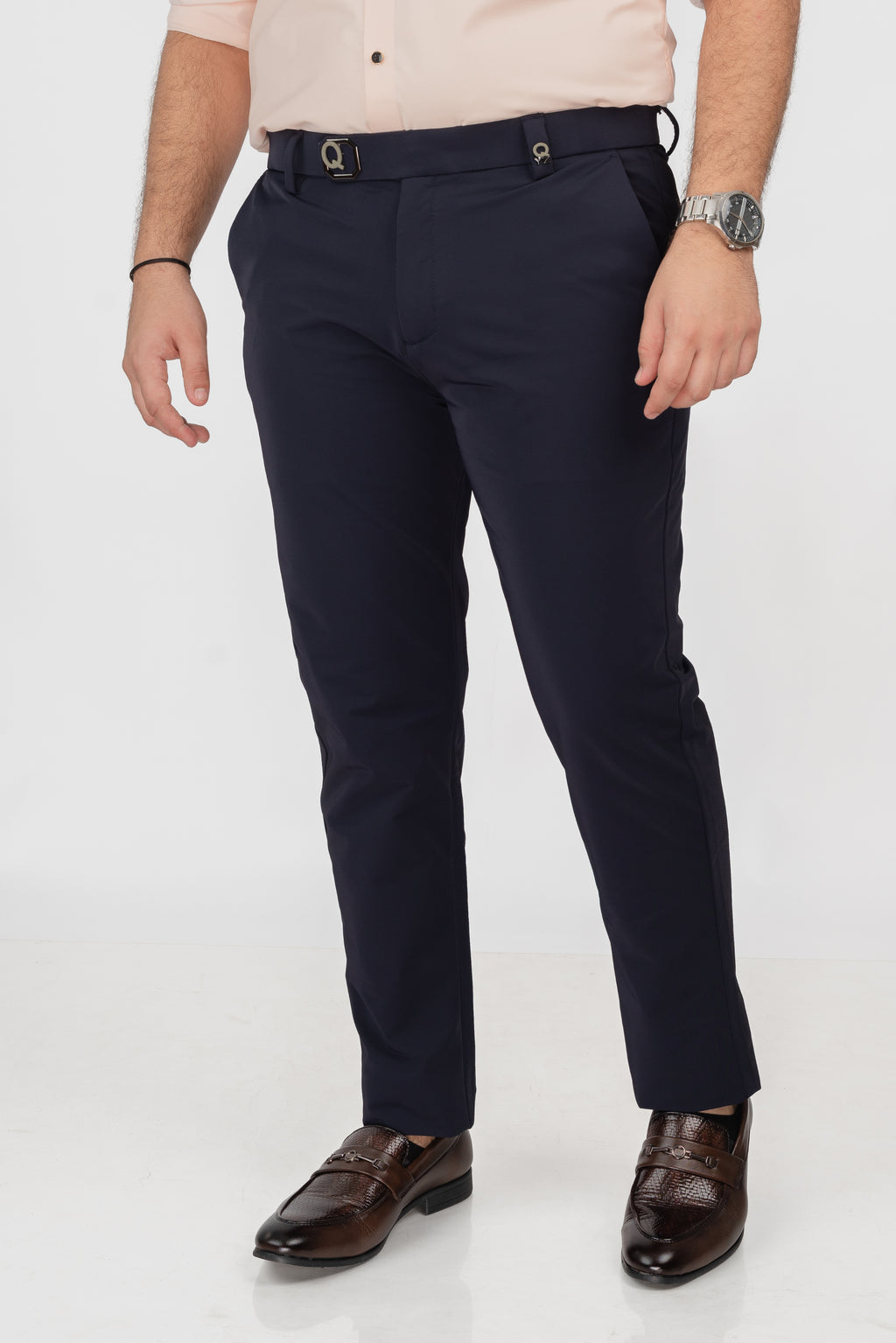 Navy Blue Buckle Pant 08