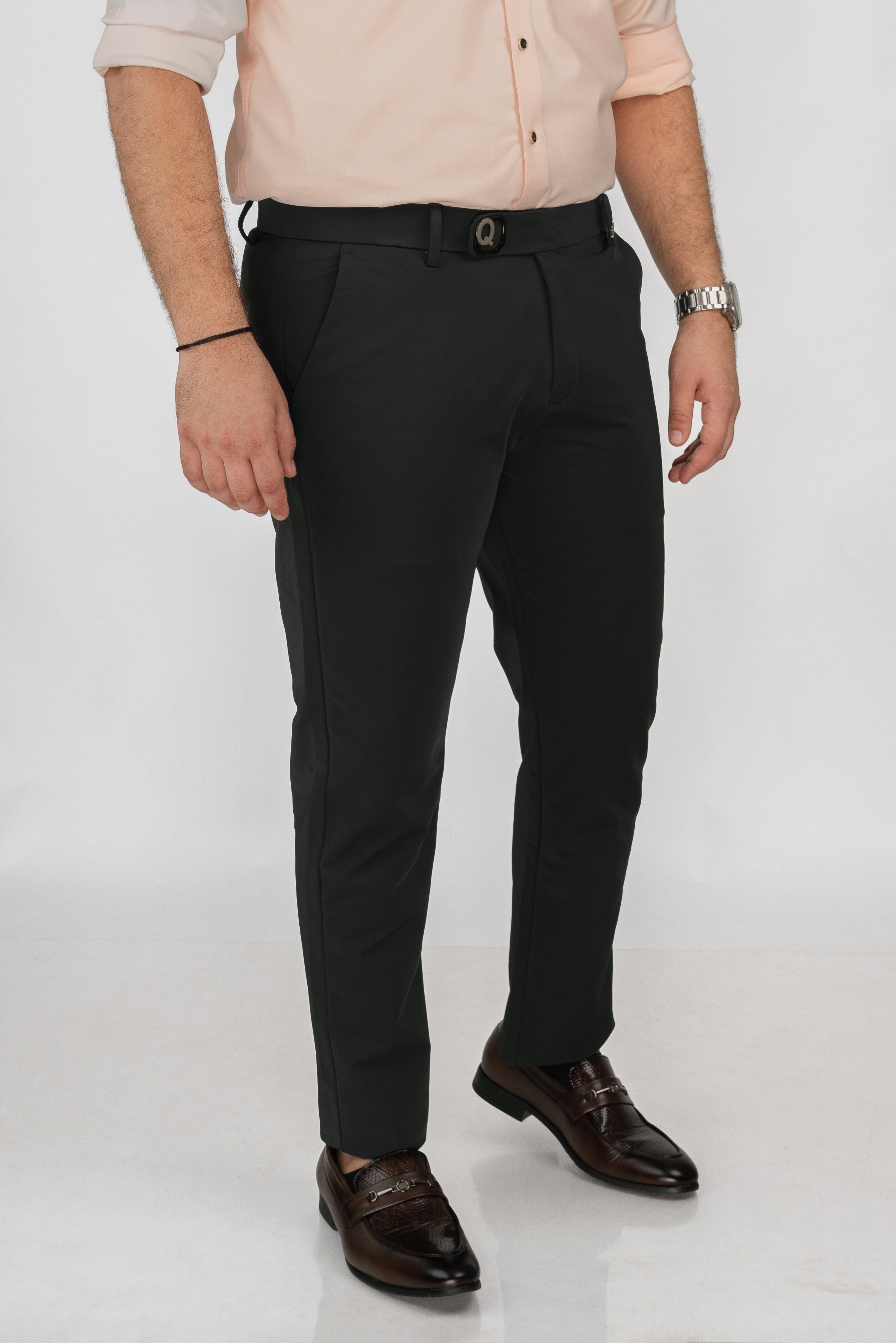 Dark Green Buckle Pant