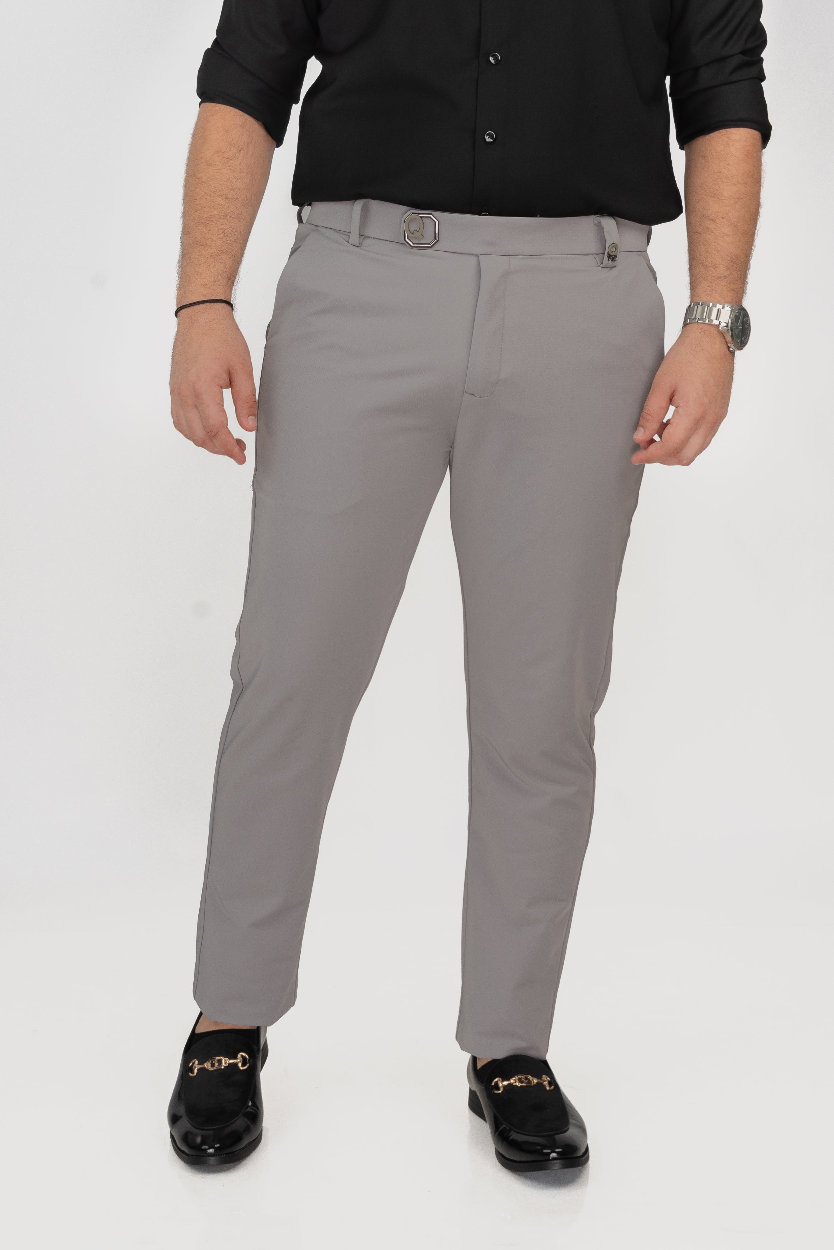 Light Grey Buckle Pant