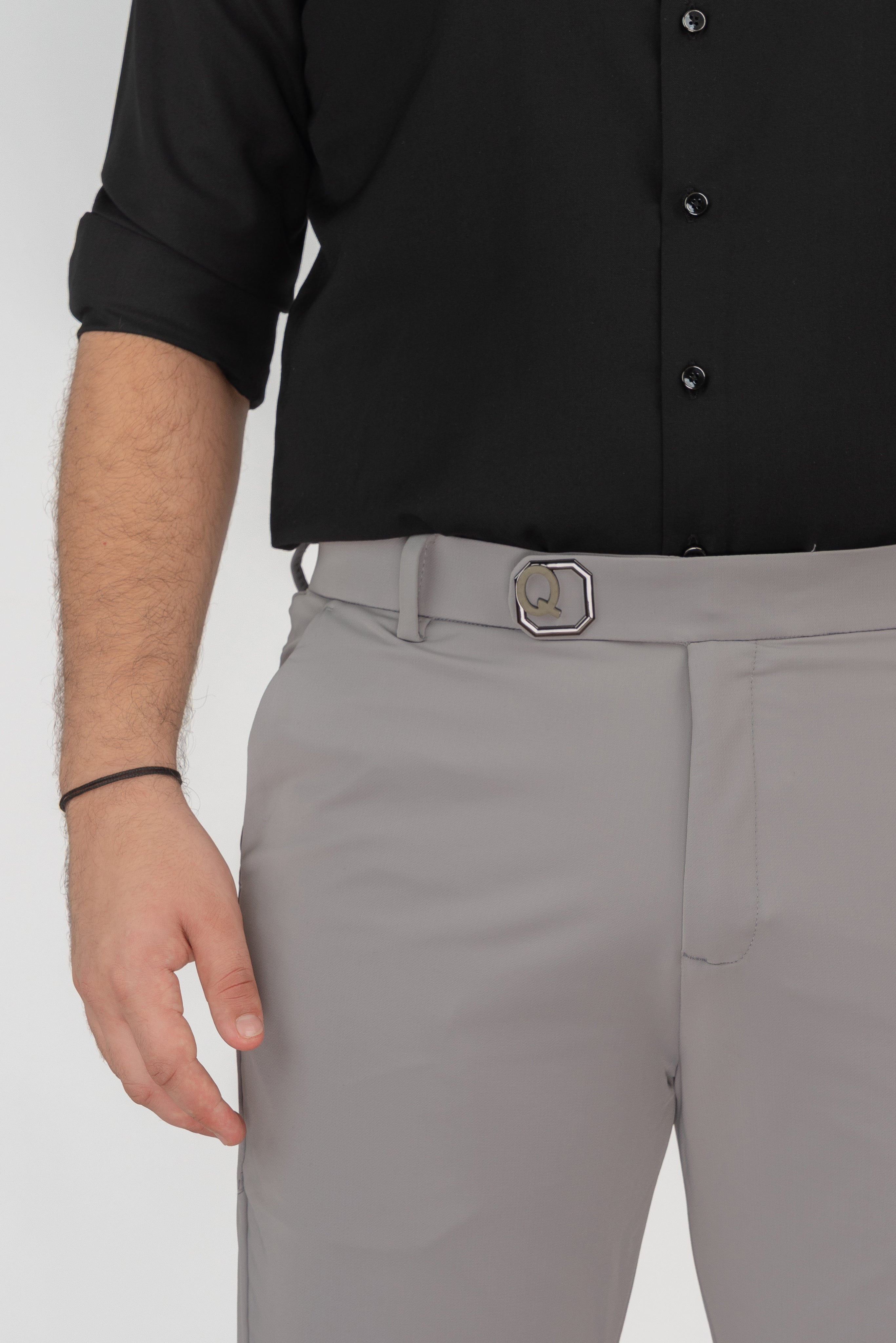 Light Grey Buckle Pant