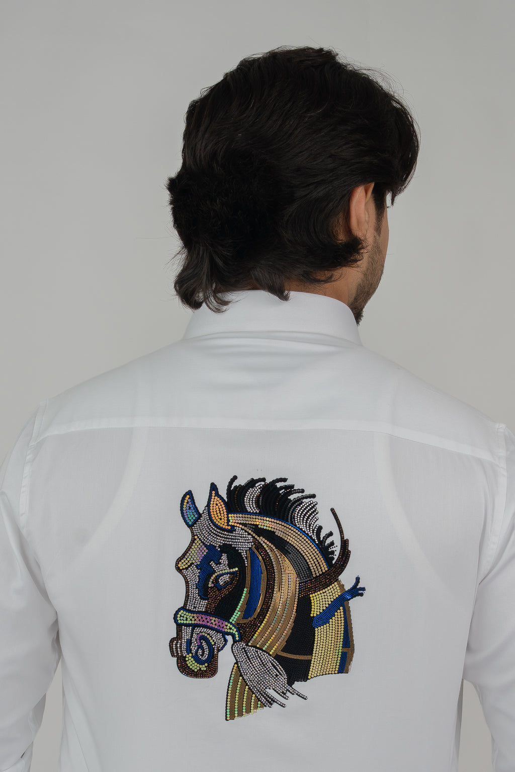 Horse White  Full Sleeve Shirt