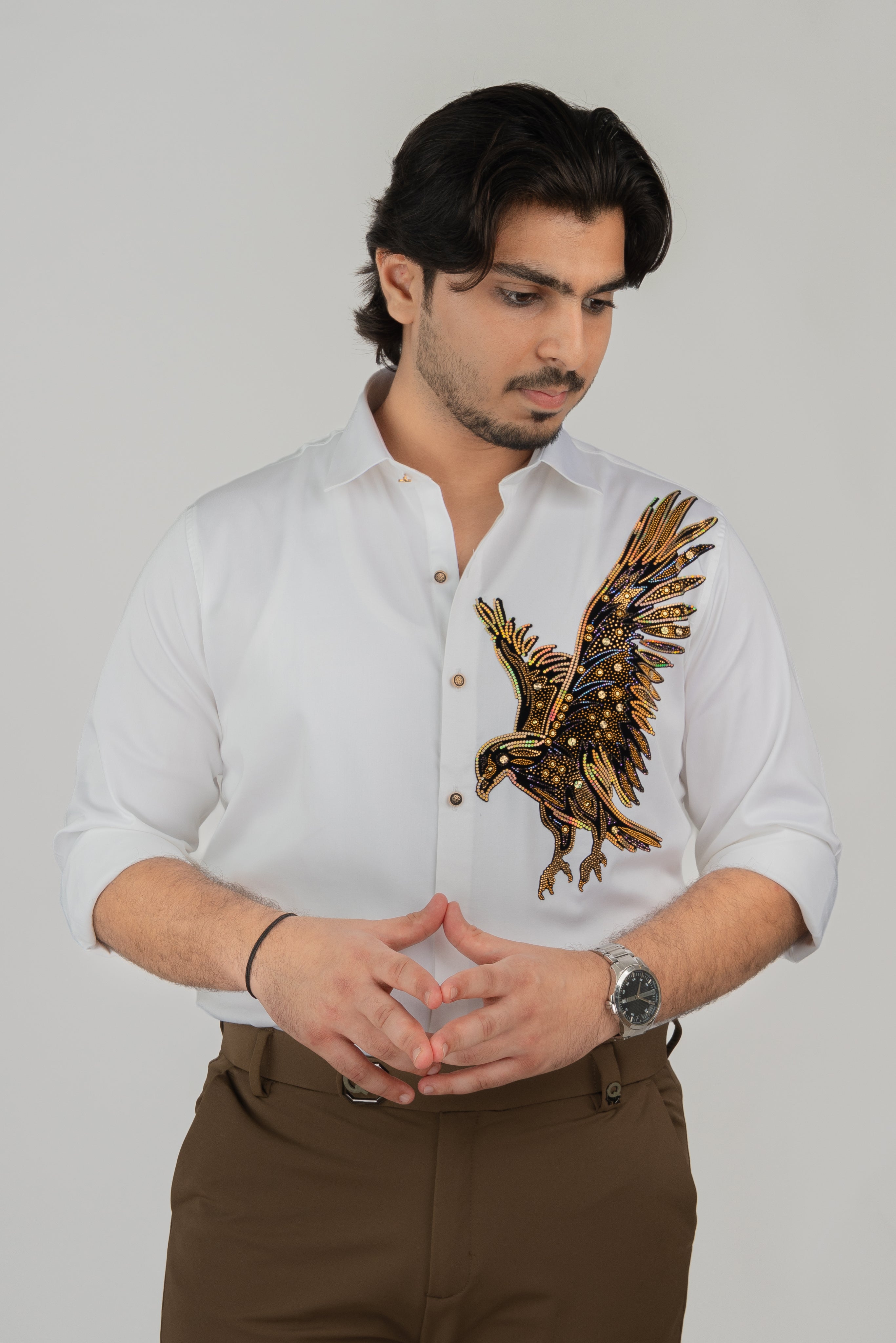 Eagle White Full Sleeve Shirt