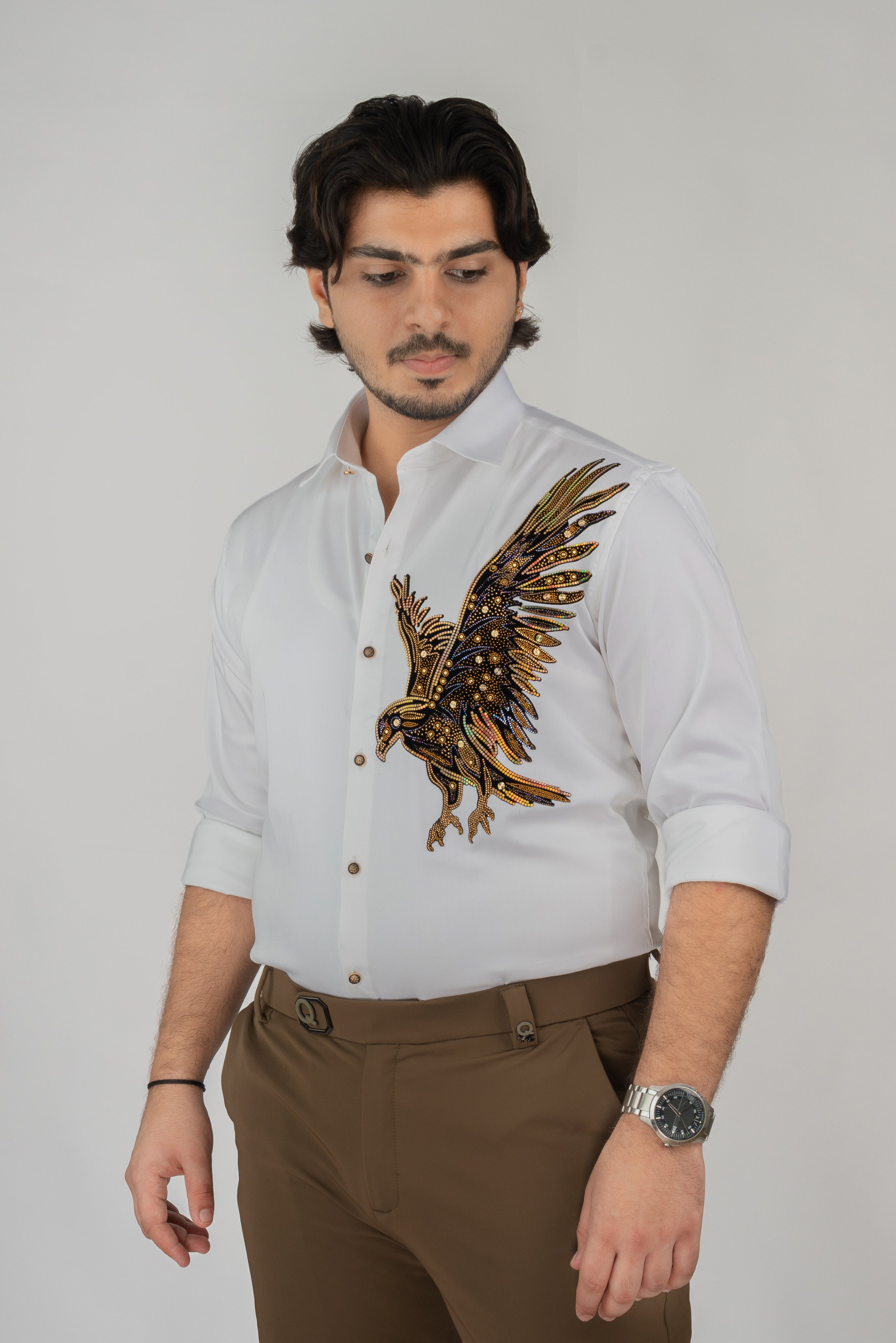 Eagle White Full Sleeve Shirt