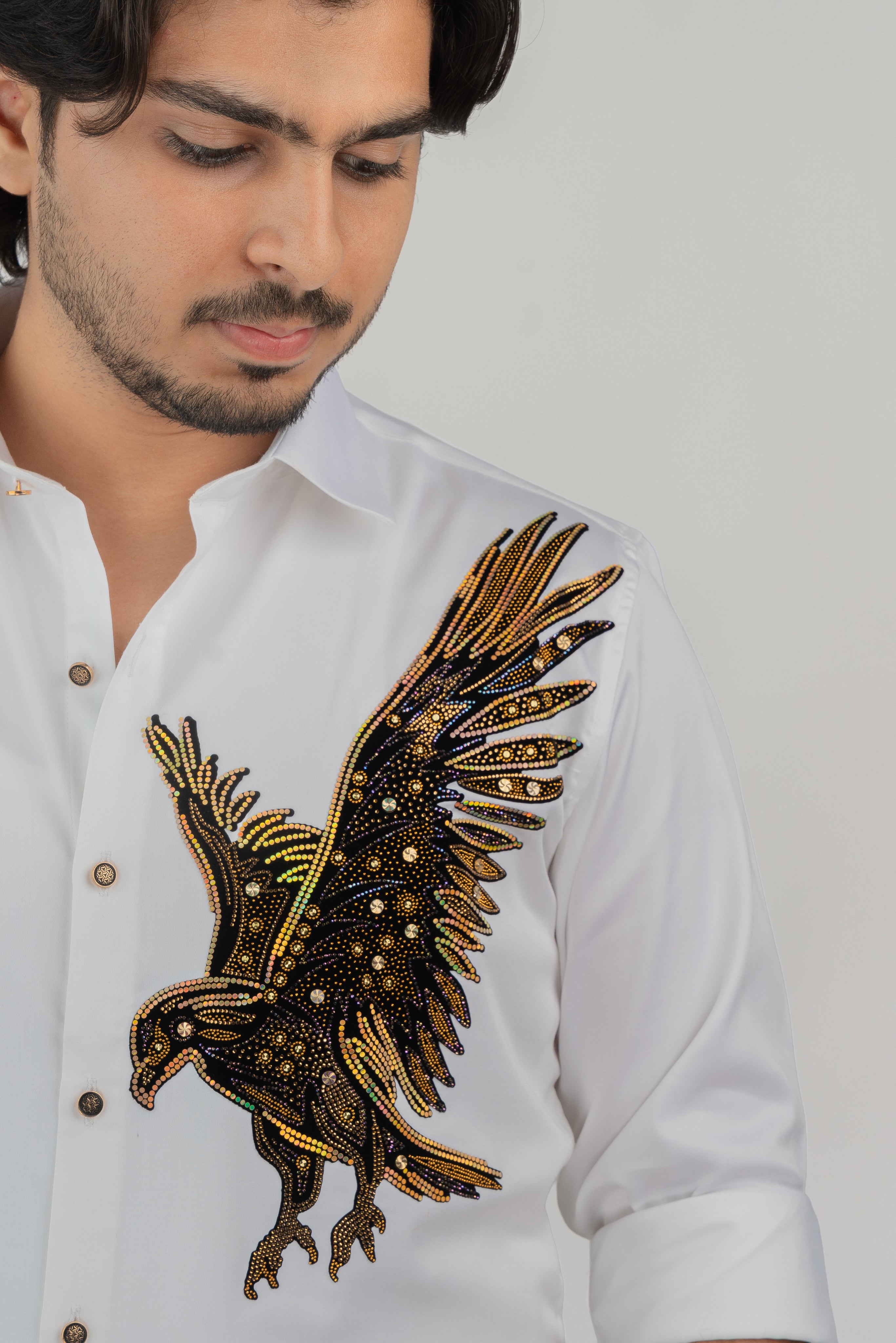 Eagle White Full Sleeve Shirt