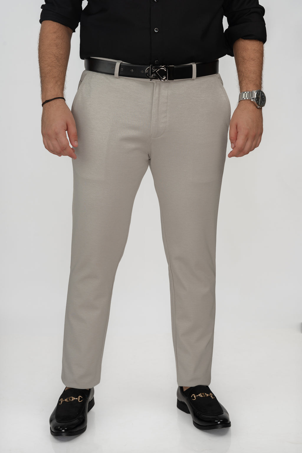 White Grey stretch pant 14