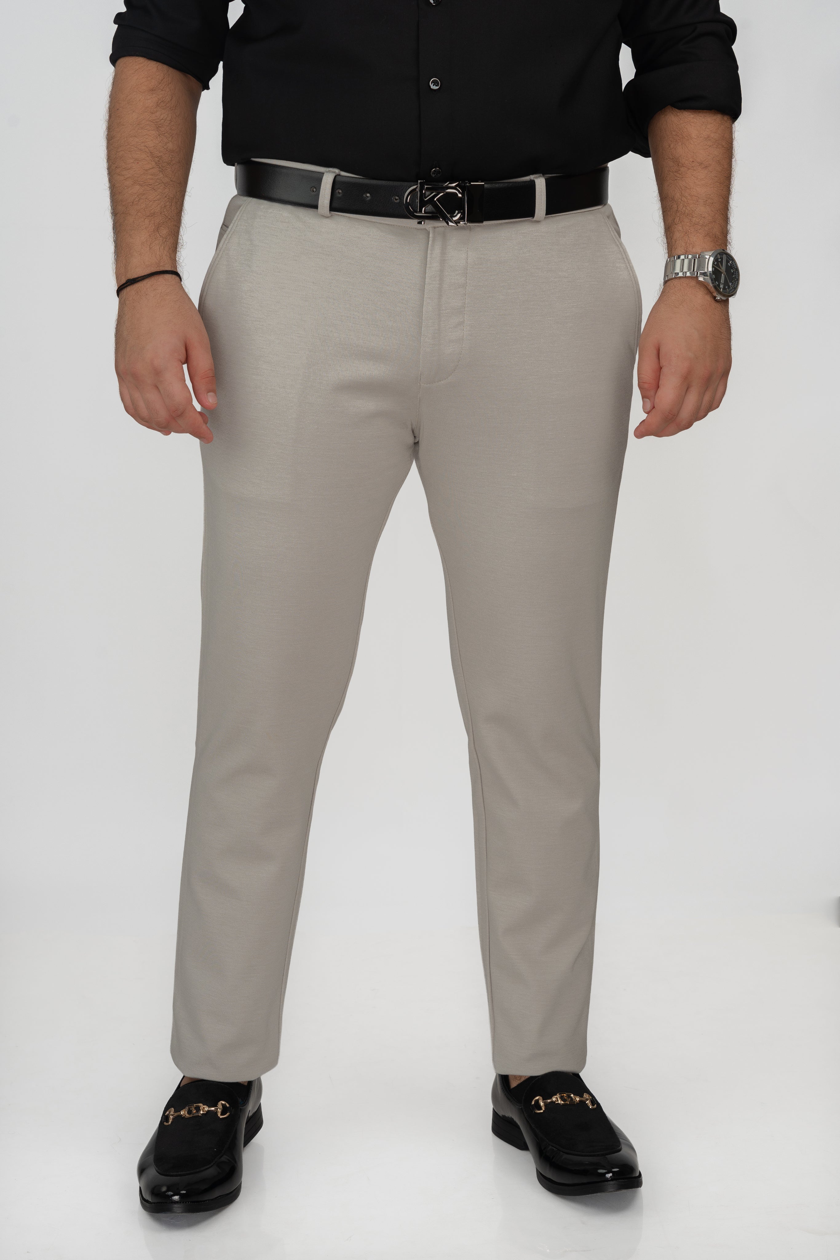 White Grey stretch pant