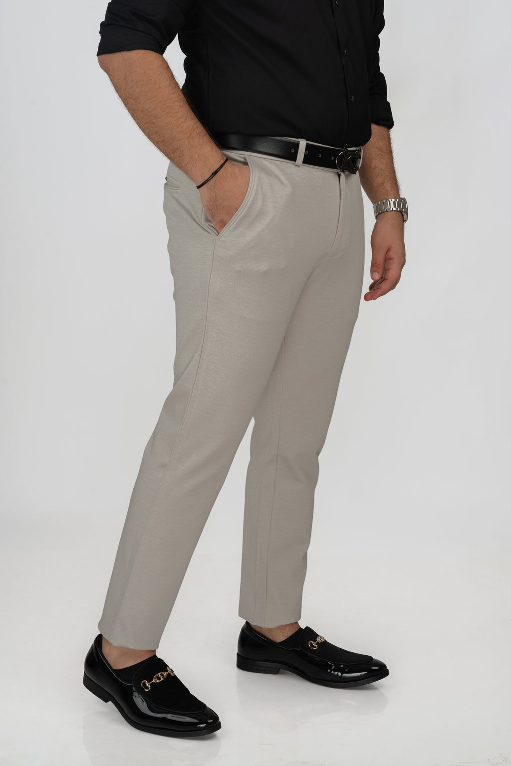 White Grey stretch pant 14