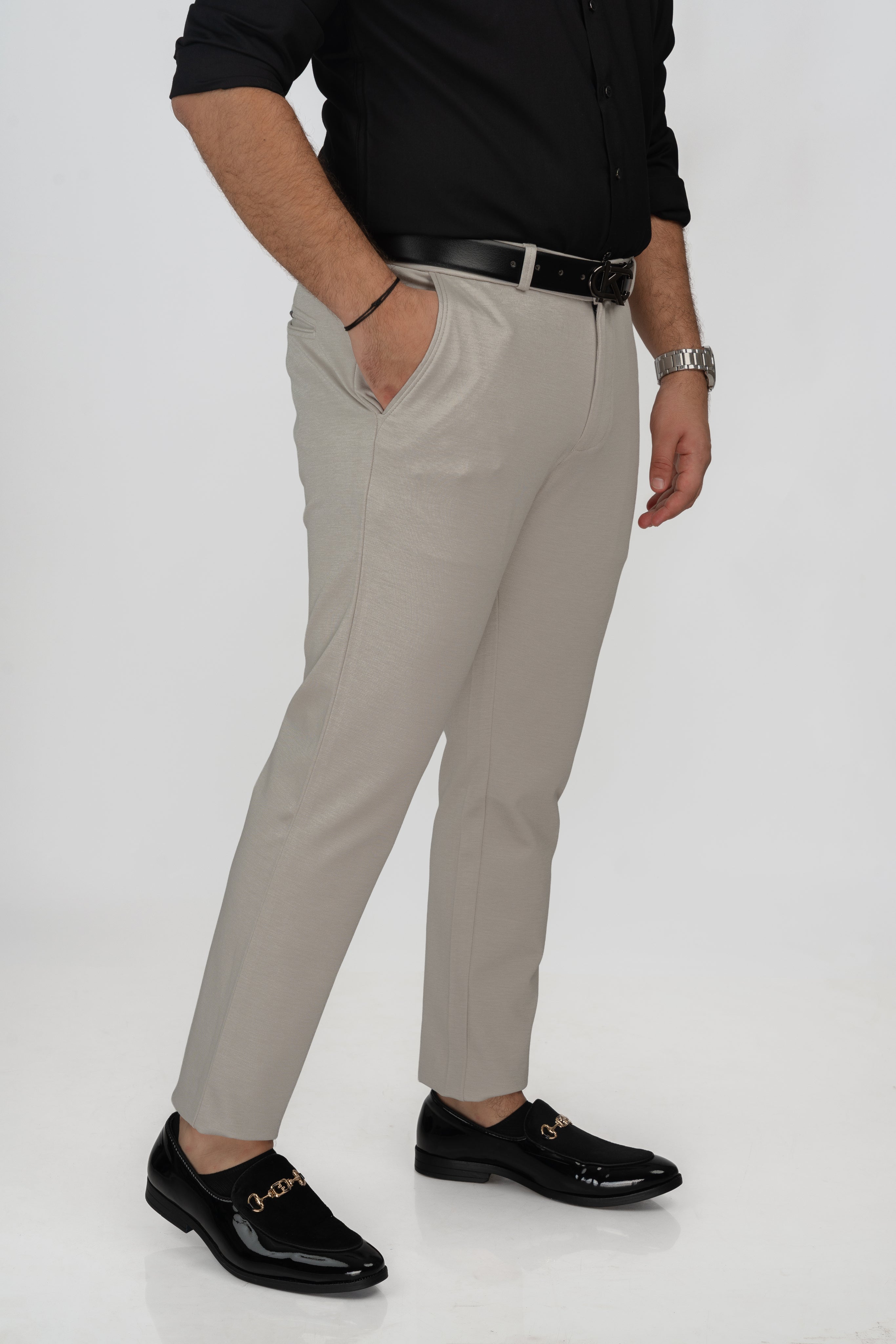 White Grey stretch pant