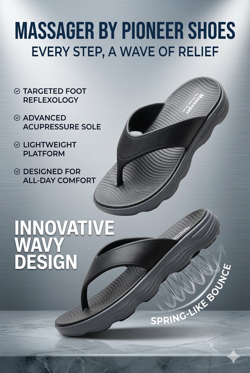 MASSAGER BLACK GREY SLIPPERS